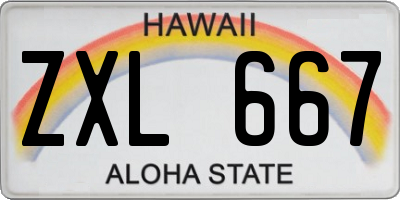 HI license plate ZXL667
