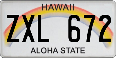 HI license plate ZXL672
