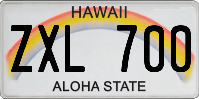 HI license plate ZXL700