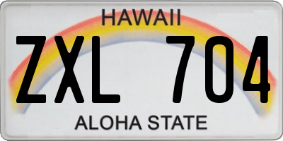 HI license plate ZXL704