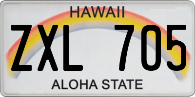 HI license plate ZXL705