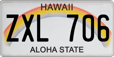 HI license plate ZXL706