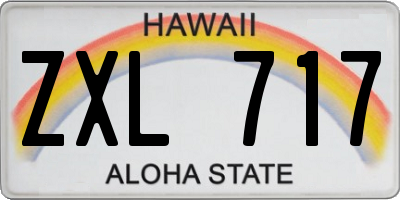 HI license plate ZXL717