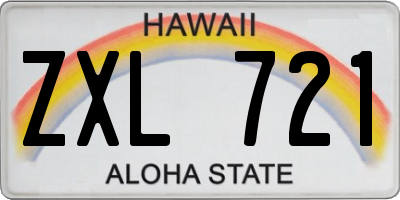HI license plate ZXL721