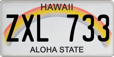 HI license plate ZXL733