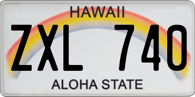 HI license plate ZXL740