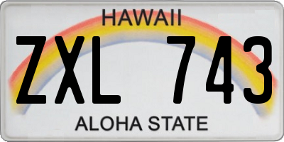 HI license plate ZXL743
