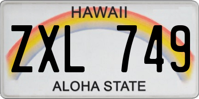 HI license plate ZXL749