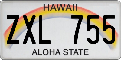 HI license plate ZXL755