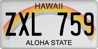HI license plate ZXL759