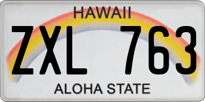 HI license plate ZXL763