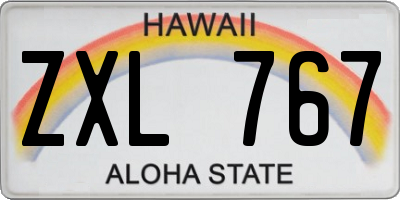 HI license plate ZXL767