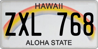 HI license plate ZXL768