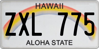 HI license plate ZXL775
