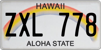 HI license plate ZXL778