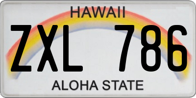HI license plate ZXL786