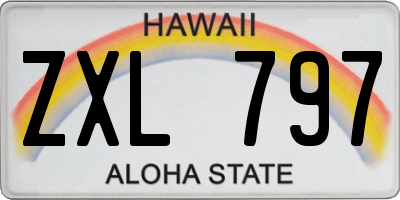 HI license plate ZXL797