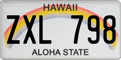 HI license plate ZXL798