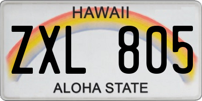 HI license plate ZXL805