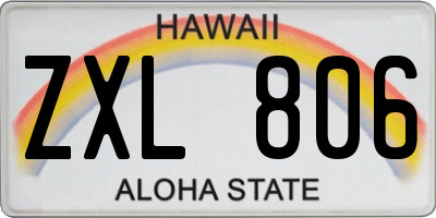 HI license plate ZXL806