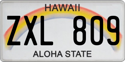 HI license plate ZXL809
