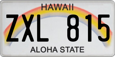 HI license plate ZXL815