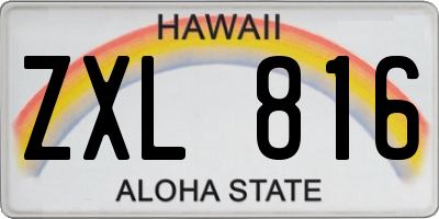 HI license plate ZXL816