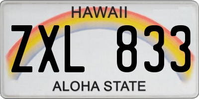 HI license plate ZXL833