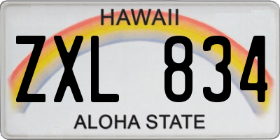 HI license plate ZXL834