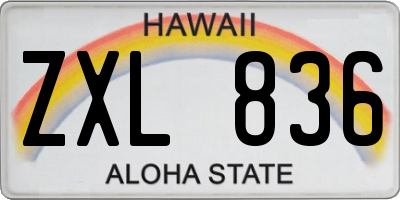 HI license plate ZXL836