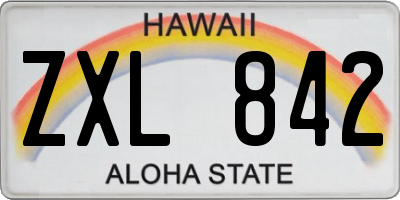 HI license plate ZXL842