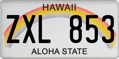 HI license plate ZXL853