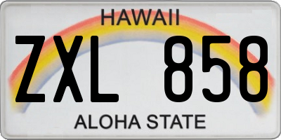 HI license plate ZXL858