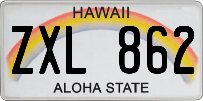 HI license plate ZXL862