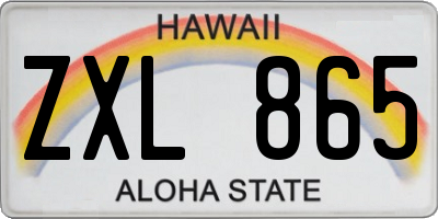 HI license plate ZXL865
