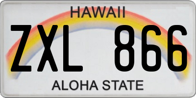 HI license plate ZXL866