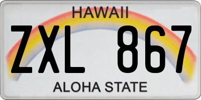 HI license plate ZXL867