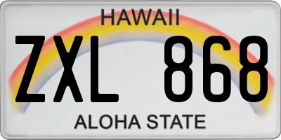 HI license plate ZXL868