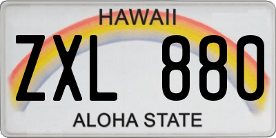 HI license plate ZXL880