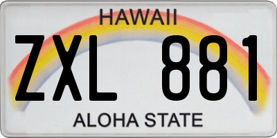 HI license plate ZXL881