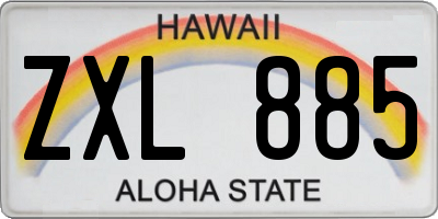 HI license plate ZXL885