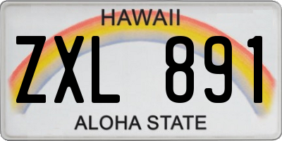 HI license plate ZXL891