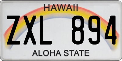 HI license plate ZXL894