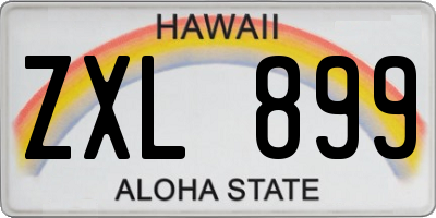 HI license plate ZXL899