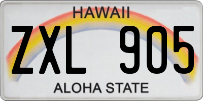 HI license plate ZXL905