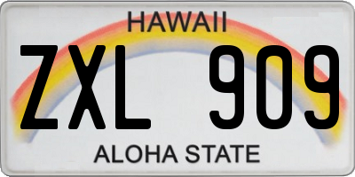 HI license plate ZXL909