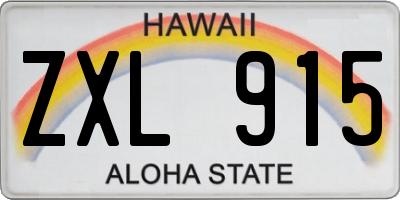 HI license plate ZXL915