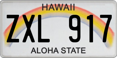HI license plate ZXL917
