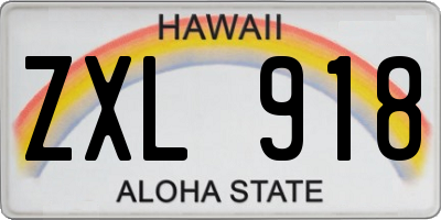 HI license plate ZXL918