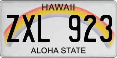 HI license plate ZXL923